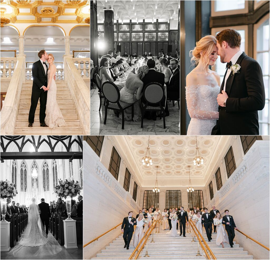 Downtown Chicago Wedding Photos that include the Chicago Athletic Association, St James Chapel and Union Station