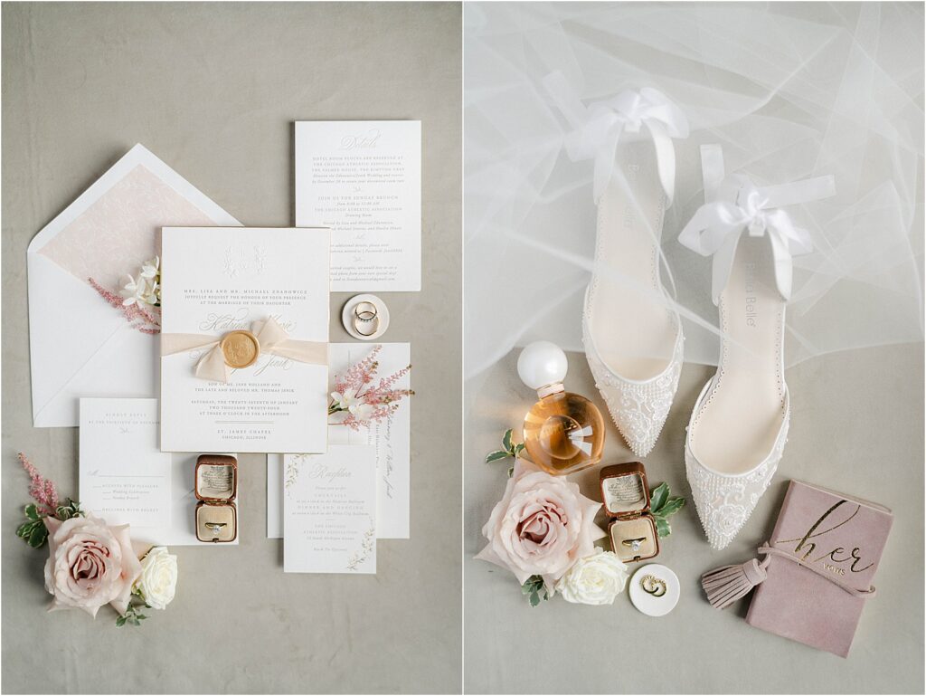 Wedding Invitation Flat Lays and Bridal Detail Flat Lays 