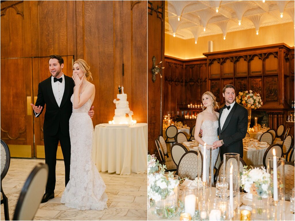 Bride and Groom Ballroom Reveal in the White City Ballroom at The Chicago Athletic Association