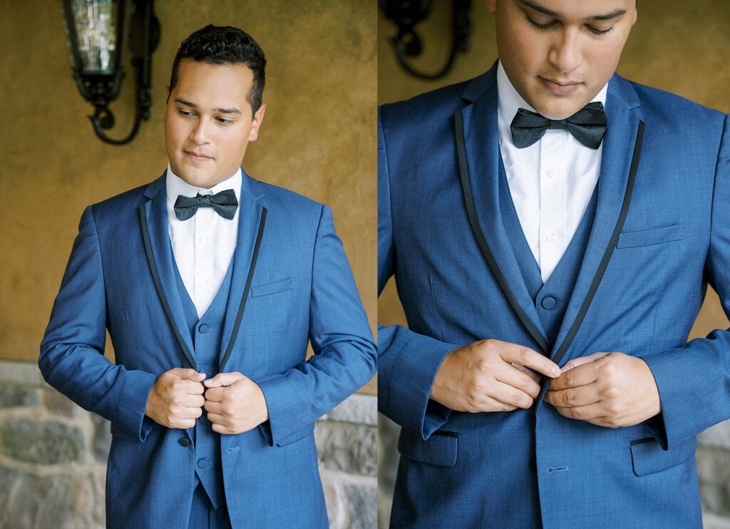 groom getting dressed
