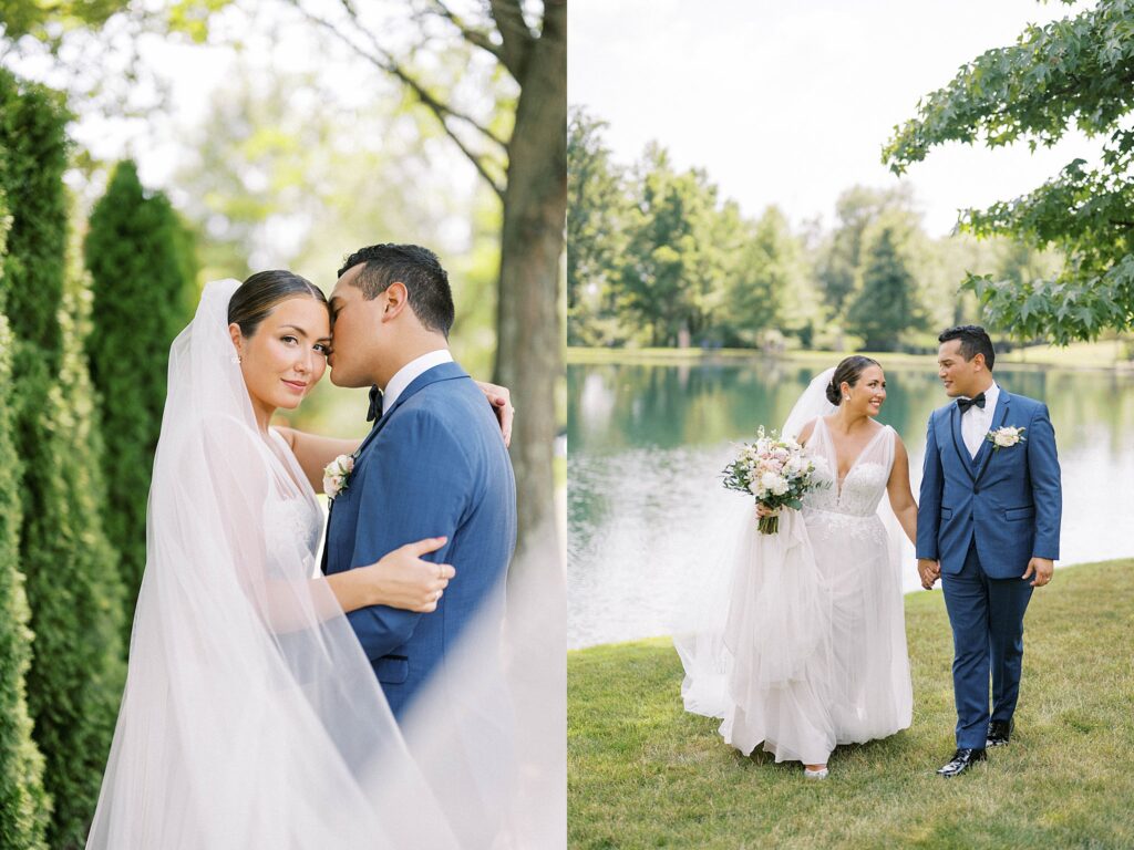 BRIDE AND GROOM PORTRAITS WITH VEIL