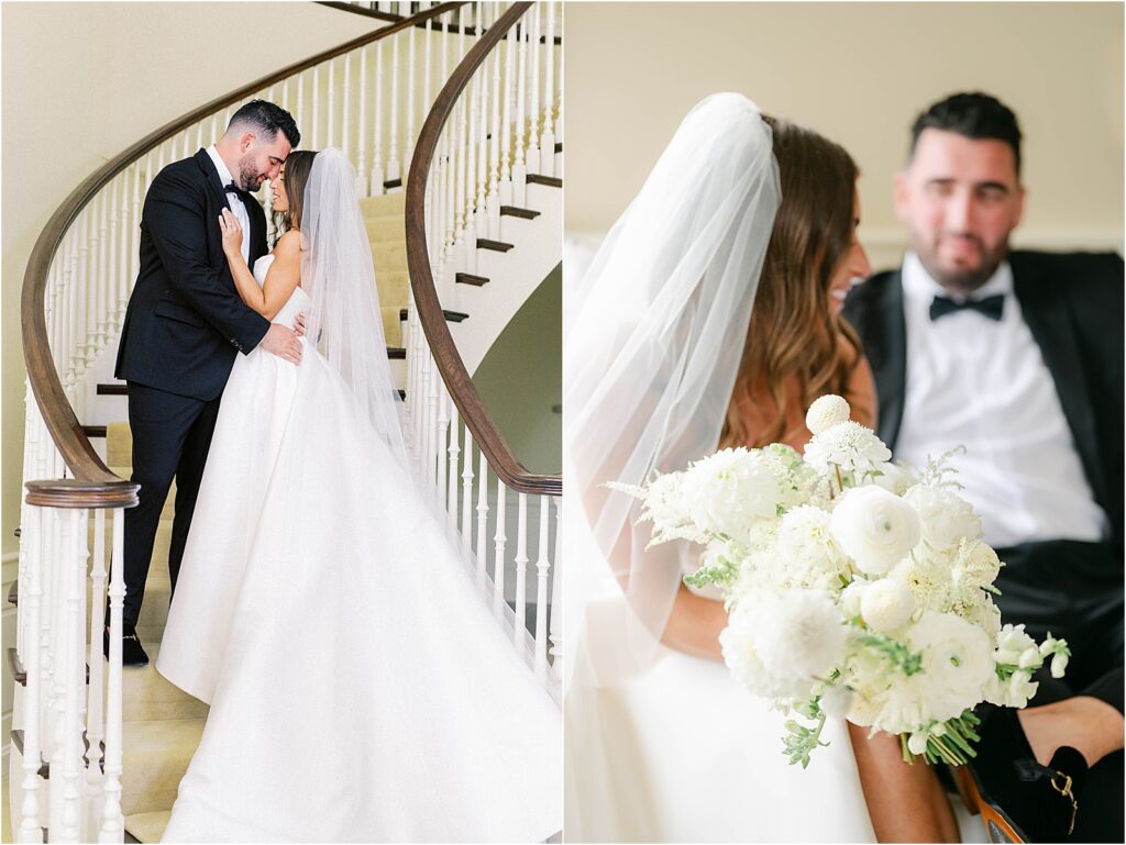 bride and groom on wedding day