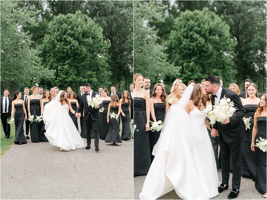 bridal party outside