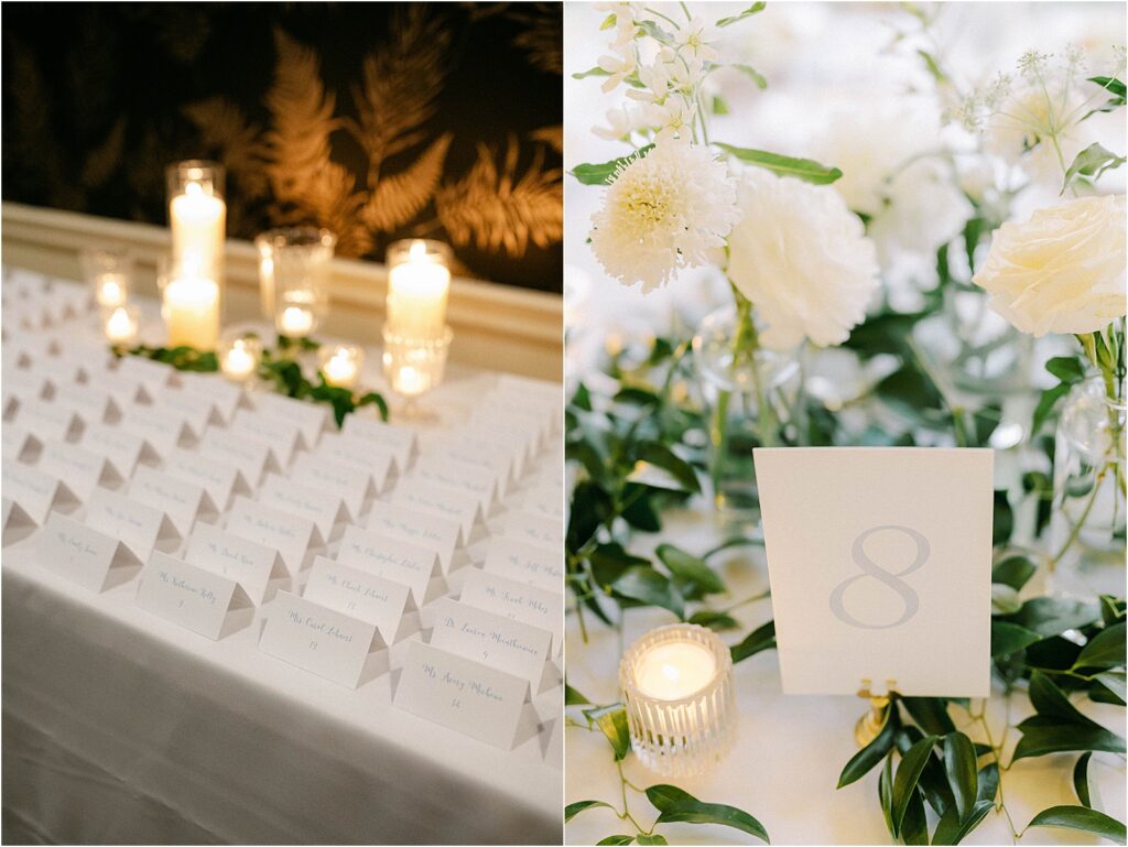 wedding name cards and table cards